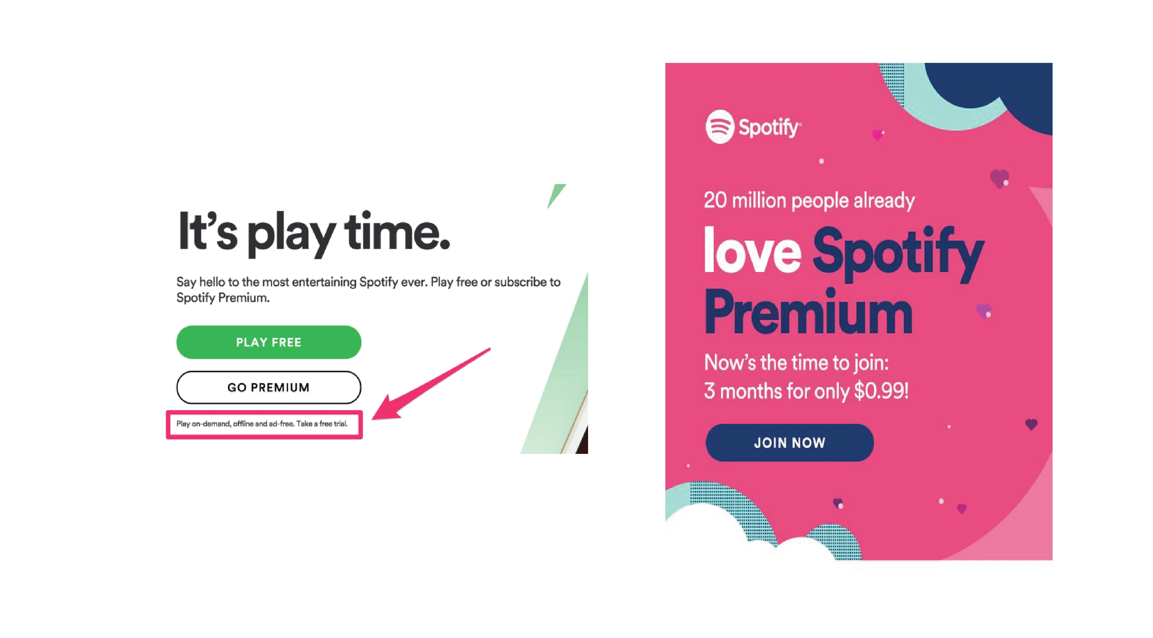 Creative CTAs in spotify's ad campaigns